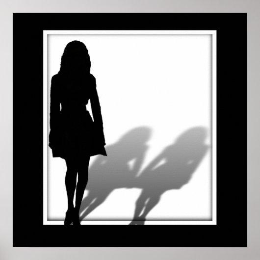 Poster Femme disparue Femme Silhouette (Devant)
