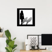 Poster Femme disparue Femme Silhouette (Bureau à domicile)