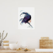 Poster Femme d'oiseau bleu, William Barribal (Cuisine)