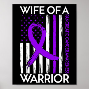 Poster Femme D'Un Guerrier Pancréatique Cancer Sensibilis