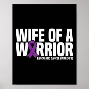 Poster Femme d'un guerrier violet ruban cancer pancréatiq