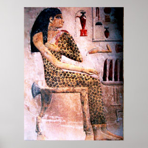 POSTER FEMME ÉLÉGANTE, MODE ET BEAUTÉ DE L'ÉGYPTE ANTIQUE