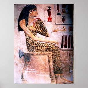 POSTER FEMME ÉLÉGANTE, MODE ET BEAUTÉ DE L'ÉGYPTE ANTIQUE