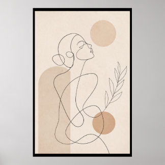 Poster Femme en Art Linéaire Minimaliste