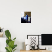 Poster Femme en bleu, Johannes Vermeer (Bureau à domicile)