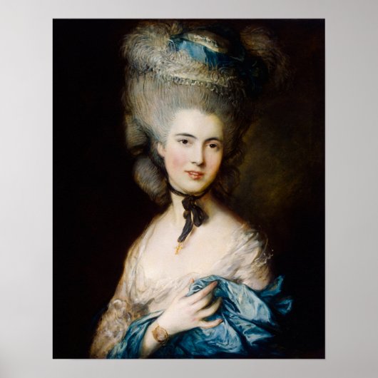 Poster Femme en bleu par Thomas Gainsborough (Devant)
