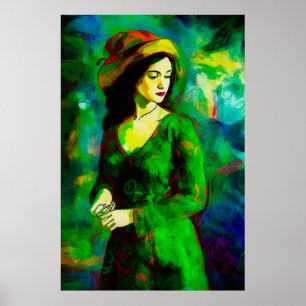 Poster Femme en Casquette