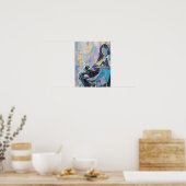 Poster Femme en chaise Lecture peinture (Cuisine)