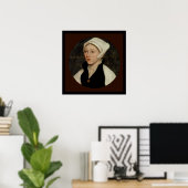 Poster Femme en coif blanc par Holbein toile Imprimer (Bureau à domicile)