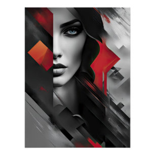 Poster Femme en couches Abstraites
