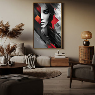 Poster Femme en couches abstraites