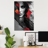 Poster Femme en couches abstraites (Bureau à domicile)