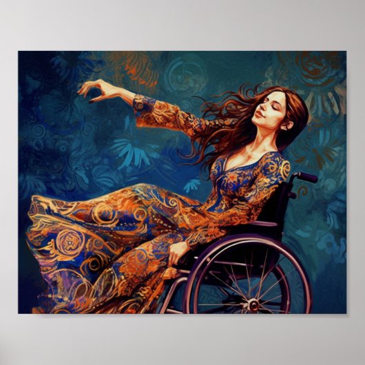 Poster Femme en fauteuil roulant dansant (Devant)