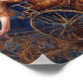 Poster Femme en fauteuil roulant dansant joyeuse (Coin)