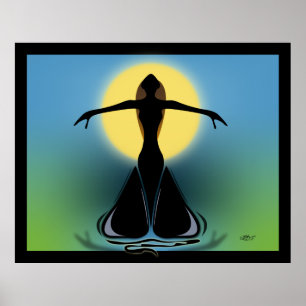 Poster Femme en fleurs