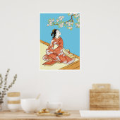 Poster Femme en fleurs de cerisiers (Cuisine)