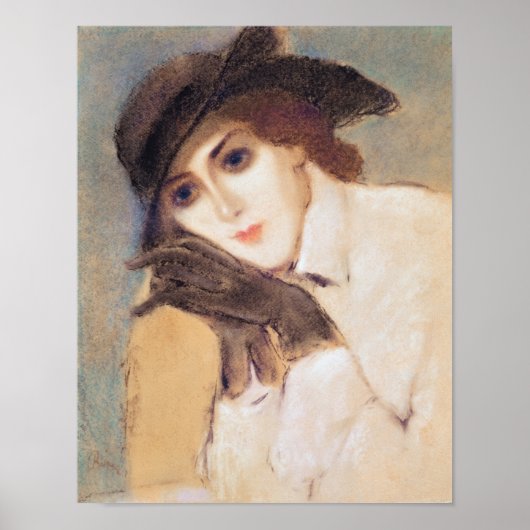 Poster Femme en gants noirs (Devant)