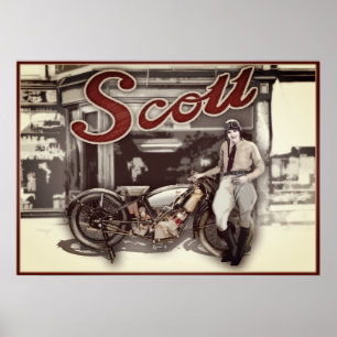Poster femme en moto