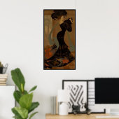 Poster Femme en noir (Bureau à domicile)