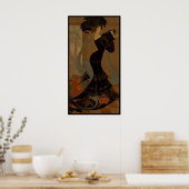 Poster Femme en noir (Cuisine)