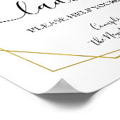 Poster Femme en poudre mariage réception panneau vert (Coin)