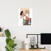 Poster Femme en repos (Bureau à domicile)