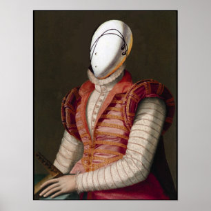 Poster FEMME EN ROSE ROBE Mode Costume théâtral