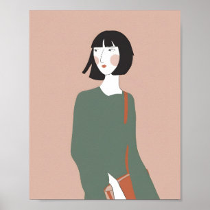 Poster femme en vert