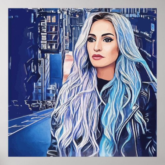 Poster Femme En Ville Surreal Art Abstrait (Devant)