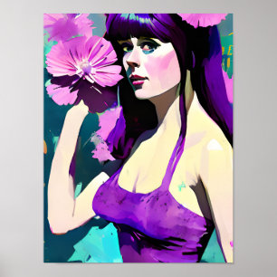 Poster Femme en violet