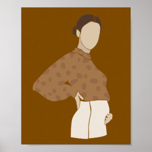 Poster Femme enceinte abstraite Art de maternité à pois