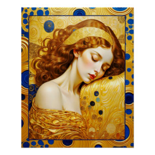 Poster Femme endormie en or