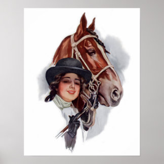 Poster Femme équestre