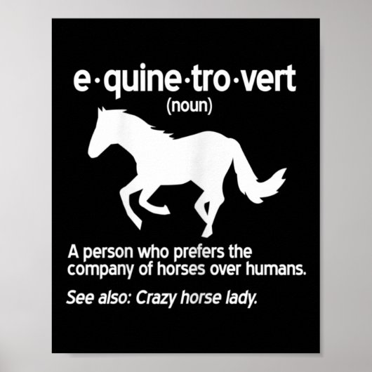 Poster Femme Equinetrovert Définition Cheval Equin Lady (Devant)