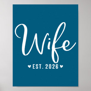 Poster Femme est 2026 jeune couple marié mariage lune de