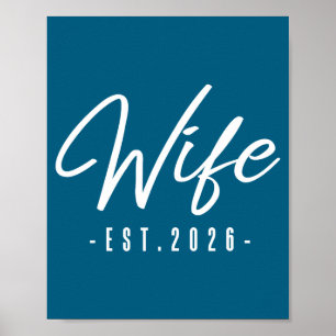 Poster Femme est 2026 mariée lune de miel mariée mrs. mar