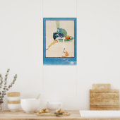 Poster Femme et chat, Chéri Hérouard (Cuisine)