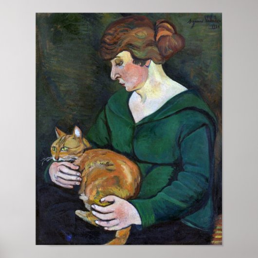 Poster Femme et chat, Suzanne Valadon (Devant)