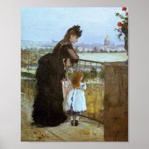 Poster Femme et enfant sur un balcon (Morisot 1872)