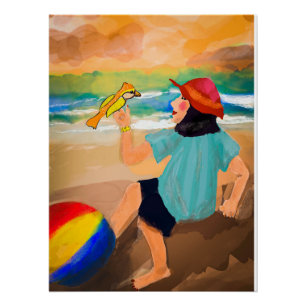 Poster Femme et Oiseaux Trending Nature