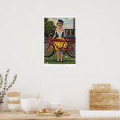 Poster Femme et vélo (Après De Kooning) (Cuisine)