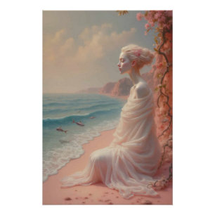 Poster Femme éthérée sur Dreamy Beach