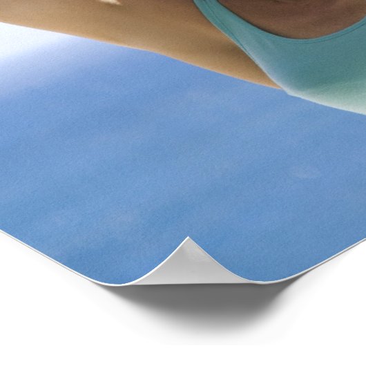 Poster femme excerceuse avec des poids sur son toit (Coin)