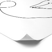 Poster Femme Face Line Art noir et blanc (Coin)