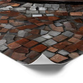 Poster Femme Face Mosaic Cuivre Argent (Coin)