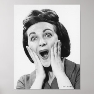 Poster Femme faisant le visage