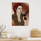 Poster Femme Fatale - Fumer et Armes à feu (Cuisine)