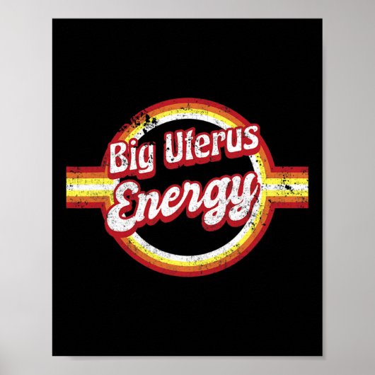 Poster Femme féministe Uterus Energy Retro (Devant)