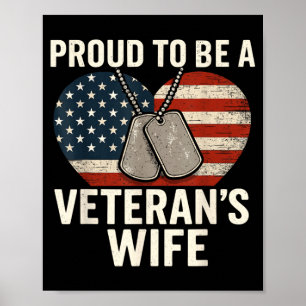 Poster Femme fière de vétéran Jour férié des vétérans pat