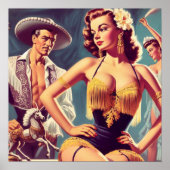 Poster Femme flamenco vintage (Devant)